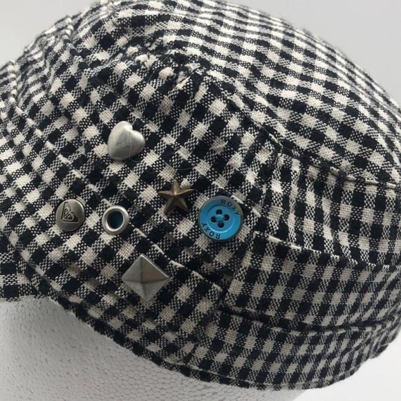 Roxy Checker Board Hat Black White - Picture 3 of 6